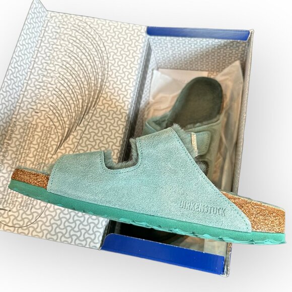 Birkenstock Women's Arizona Shearling Sandal Beryl (GREEN) 40/9 Narrow - Picture 6 of 7